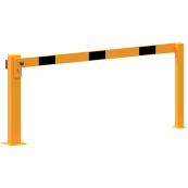 Compact hand barrier | without fixed support post | clear width: 2000 mm | with profile cylinder lock | hot-dip galvanized and coated yellow / black